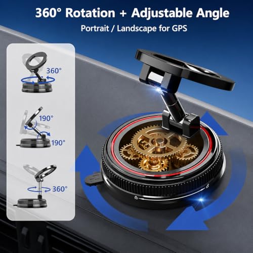 Car Phone Holder Mount for MagSafe, 108LBS Vacuum Suction&3000gf Magnetic