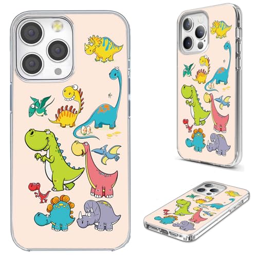 for iPhone 14 Pro Max Case for Women Girl Men, Full Protective Shockproof Slim Soft TPU Clear Phone Cover Cases Design for iPhone 14 ProMax,Cute Cartoon Animal Funny Dino Dinosaur - color: Funny Dino Dinosaur