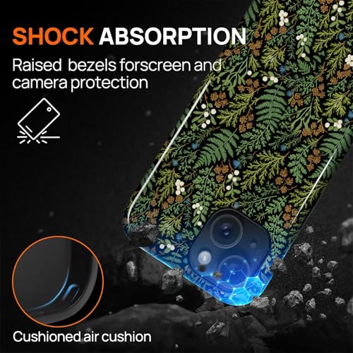 Case for iPhone 15 Plus, Shockproof Hybrid Protective Phone Case, Dual-Layer Drop Protection Anti-Scratch, Fern Leaf - color: Fern Leaf, size: iPhone 15 Plus