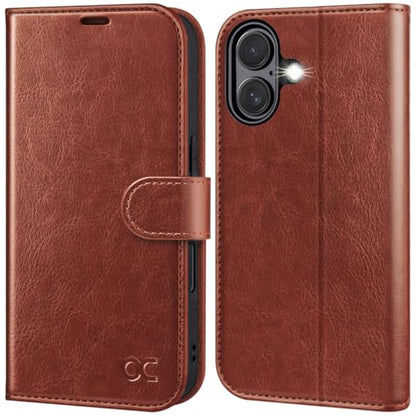 OCASE for iPhone 17 Wallet Case, Card Holder, Dark Brown | RFID Blocking, Kickstand, Magnetic Closure, PU Leather Flip Folio, Shockproof TPU Shell, Protective Phone Cover (6.3") 2025 - color: Dark Brown