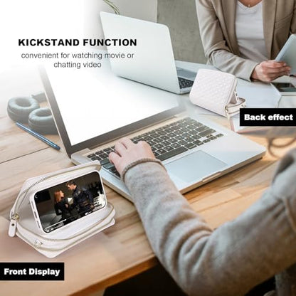 Harryshell Compatible with iPhone 17 Pro Max Case Wallet Multi Zipper Detachable Removable Cover Purse with RFID Blocking Card Slots Holder Mirror Crossbody Strap (Compatible with Magsafe - White) - color: Compatible with Magsafe - White, size: iPhone 17
