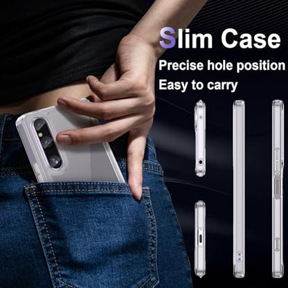 Case for Sony Xperia 1 V, Military Grade Drop Protection Phone Case, Yellowing Resistant, Anti-Scratch Hard PC Back, Shockproof Hard Ultra-Thin Protective Cover, Clear - size: Sony Xperia 1 V