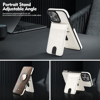 Shieldtop Compatible with MagSafe iPhone 16 Pro Wallet Case,White | 2 in 1 Detachable Magnetic,Credit Card Holder Slots,RFID Blocking,PU Leather,Kickstand,Flip Folio Phone Cover for Men & Women - color: White, size: iPhone 16 Pro 6.3"