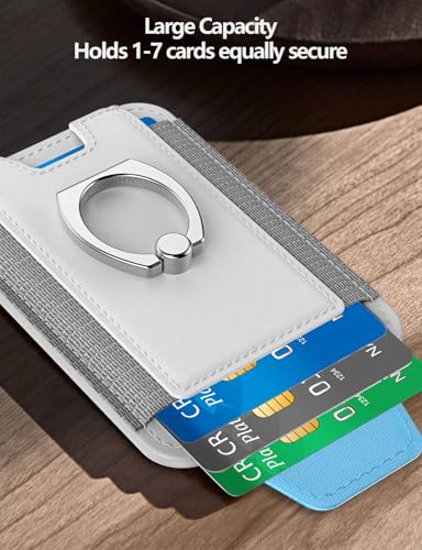 for Magsafe Wallet with Grip, 6-Card Holder; Stronger Magnetic Phone Wallet - color: Gray