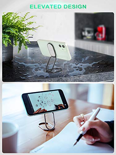 Phone Ring Holder Finger Kickstand 360°Rotation Cellphone Back Grip Foldable Cell Phone Stand for Desk Compatible with iPhone iPad Smartphones Tablets (Gun Black) - color: Gun Black