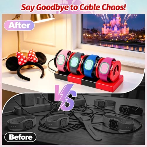 Modular Charging Stand for MagicBand+, Expandable 2-4 Slot Dock - color: 4-Slot Modular Pack