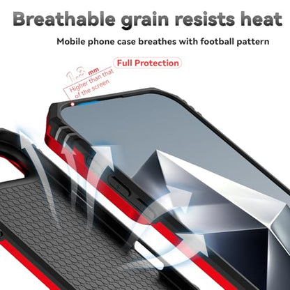 for iPhone Air Case, with Slide Camera Cover HD Screen Protector [Military Grade 16ft. Drop Tested] Ring Holder Kickstand Protective Phone Case for Apple iPhone Air 2025, Red - color: Red w/ Slide Camera 2nd gen. Military Grade