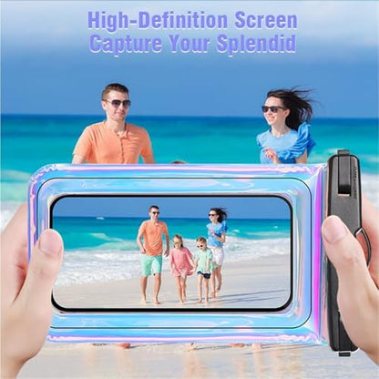 Dry Bags IP68 Waterproof Phone Pouch with Fluorescent Design, Screen Touchable, for Swimming, Hiking & Boatin