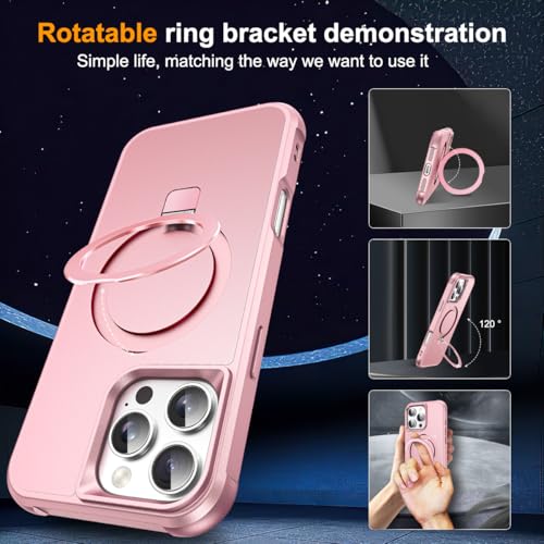 SKYLMW Compatible with iPhone 16 Pro Case with Stand,Rose Gold - color: Rose Gold, size: iPhone 16 Pro