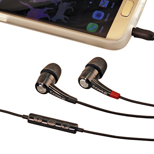 C. Crane CC Buds PRO Earbuds, Mic & Phone Remote with Six Different Earbud Covers Included for Custom Comfort – Designed for Voice Clarity and Audio Books – Fits Large and Small Ears