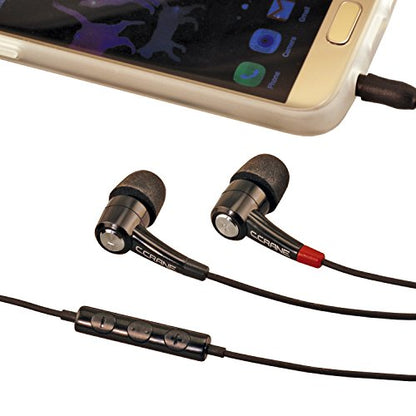 C. Crane CC Buds PRO Earbuds, Mic & Phone Remote with Six Different Earbud Covers Included for Custom Comfort – Designed for Voice Clarity and Audio Books – Fits Large and Small Ears