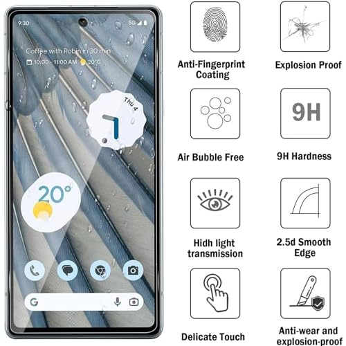 XDesign 3+3 Pack for Google Pixel 8 Pro Screen Protector 6.7 inch, 3 Pack Tempered Glass Screen Protector&3 Pack Camera Lens Protector - size: for Pixel 8 Pro Screen Protector