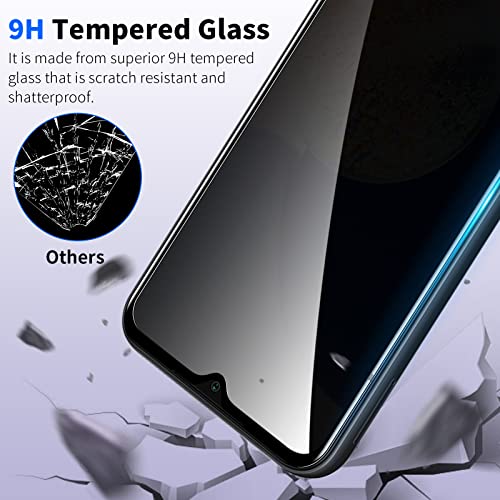 [2+2 Pack] Privacy Screen Protector for Samsung Galaxy A14 5G with Camera Lens Protector, Anti-Spy Tempered Glass Film, Full Coverage, Anti-Scratch, Bubble Free, Case Friendly, Easy Installation - size: Samsung Galaxy A14