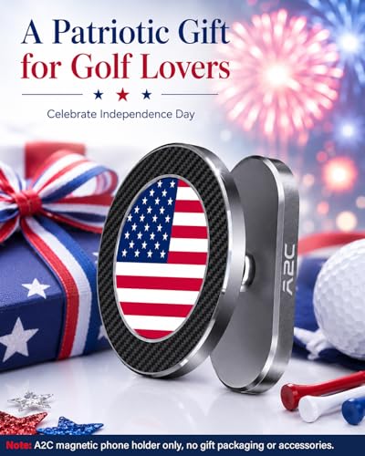 A2C American Flag Alloy Magnetic Golf Cart Phone Holder Golf Accessories - color: US FLAG