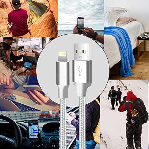 USB to Lightning Cable, 5 Pack iPhone Charger Fast Charging Cord (Silver) - color: Silver, style: USB-A to L
