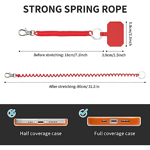 HOTEMIA Phone Tether Lanyard Anti Theft Phone Strap with Carabiner Anti-Drop Outdoor Skiing Hiking Cycling Fishing Climbing fit iPhone and Most Cell Phones (Black+Red) - color: Black+Red