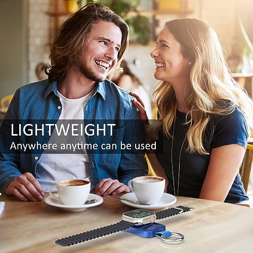 Portable Charger for Apple Watch,Travel Keychain iWatch Wireless Power Bank - color: Blue