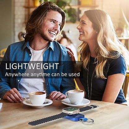Portable Charger for Apple Watch,Travel Keychain iWatch Wireless Power Bank - color: Blue
