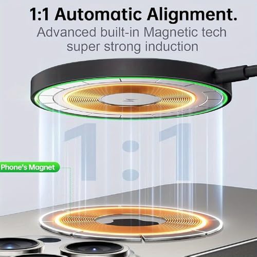 15W Magnetic Wireless Charger, Fast Wireless Charging Pad Compatible with Magnetic Cases, Universal for Smartphones - color: Black, size: 3Pack