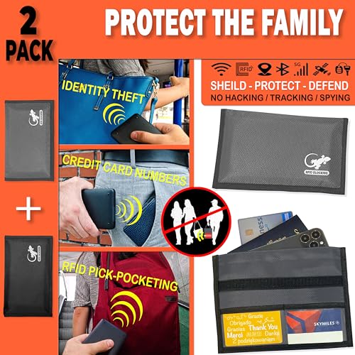 Faraday Bag Anti-Tracking GPS RFID Car Key Signal Blocker Wallet Shielding Pouch Protective Case for Cell Phone Car Key FOB, Data Privacy, Electronic Device Security (2 PACK - BLACK AND GRAY) - color: 2 PACK - BLACK AND GRAY