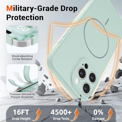 SUPFINE Silicone & Magnetic for iPhone 16 Pro Case - color: Aquamarine, size: iPhone 16 Pro