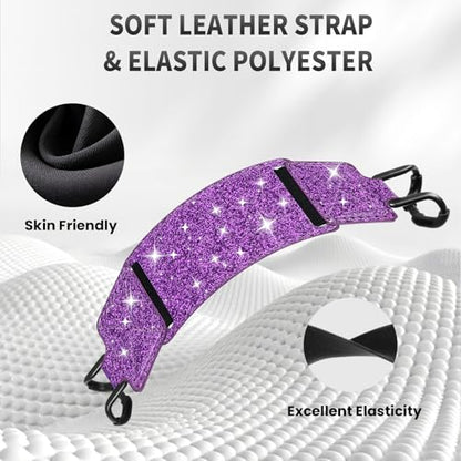 MoKo 2 Pack Hand Strap for 6-8" Kindle eReaders Tablets, Deep/Shiny Purple - color: Deep Purple+Glitter Purple