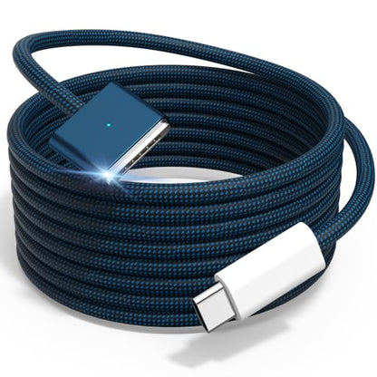 140W USB-C to Magnetic 3 Cable 6.6ft, for MacBook Pro/Air M2-M5, Blue - color: Blue