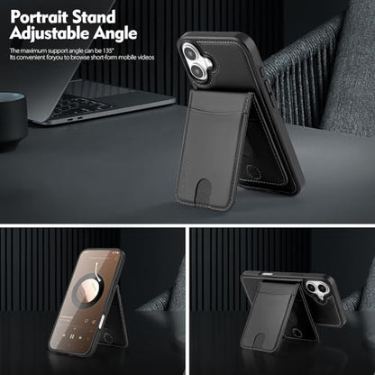 Shieldtop Compatible with MagSafe iPhone 16 Plus Wallet Case,Black | 2 in 1 Detachable Magnetic,Credit Card Holder Slots,RFID Blocking,PU Leather,Kickstand,Flip Folio Phone Cover for Men & Women - color: Black, size: iPhone 16 Plus 6.7"