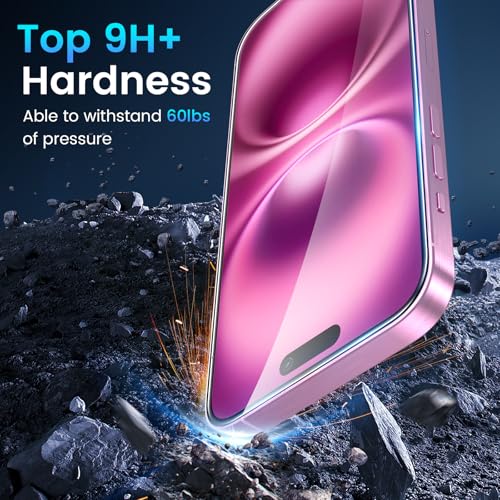 Fotbor for 3Pack iPhone 16 Screen Protector with 3Pack Camera Lens Protector, 9H+ Tempered Glass Easy Installation Kit, Case Friendly iPhone 16 - size: iPhone 16-6.1 inch