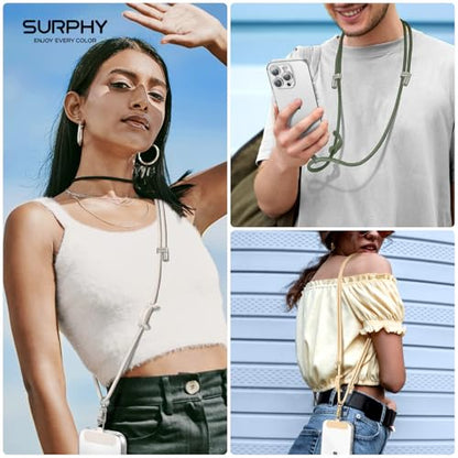 SURPHY Phone Lanyard Crossbody, Phone Strap Crossbody with 2 Tether Tabs - color: Stone