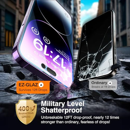 EZ-GLAZ-4+2 Pack for iPhone 14 Pro Privacy Screen Protector (6.1") - size: iPhone 14 Pro