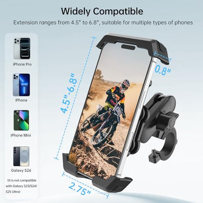 Motorcycle Phone Mount with Vibration Dampener & Security Lock