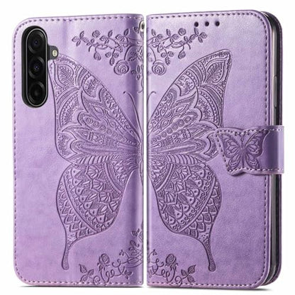 for Samsung Galaxy A17 5G Phone Case Wallet,Lavender | Butterfly Embossed PU Leather, Credit Card Holders, Wrist Strap, Magnetic Closure, Flip Protective Purse Cover for Women Men - color: Lavender
