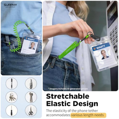 SURPHY Anti Theft Phone Strap, Phone Lanyard, Sturdy Steel Wire Keychain - color: P1- Green