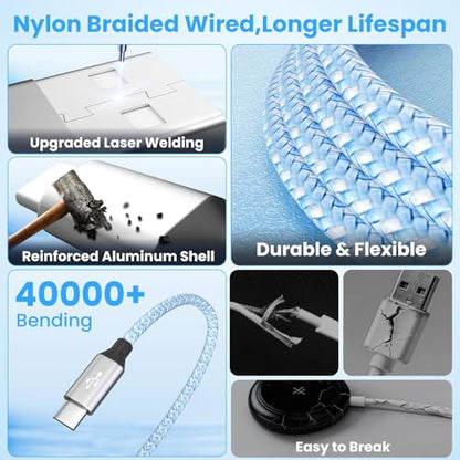 4in2 3 X USB C Cable Multi Charging Cable for iWatch Charger, 5FT - color: B1-Square, size: 1PCS&5FT