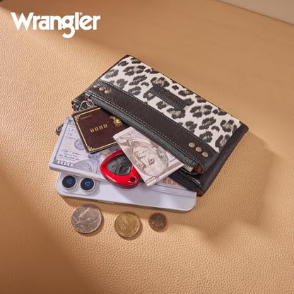 Montana West X Wrangler Large Wallet for Women Female ladies Black Cash Zipper Card Cases & Money Organizers Phone Clutch with Rfid Lining WG366-W113-1BK - color: Black