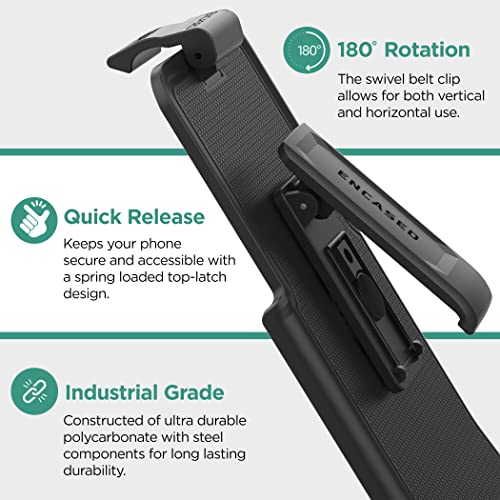 Encased Falcon Armor for Moto G Power 2022 Case with Belt Clip Holster and Built-in Screen Protector (Black) - size: 2022