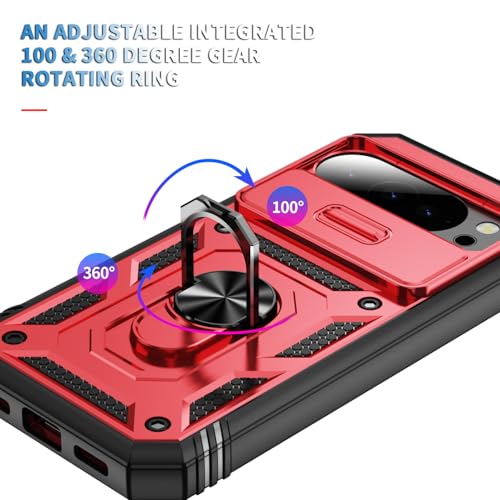 PASNEW Phone Case for Pixel 10 Pro XL,6.8",Red - color: Red, size: Pixel 10 Pro XL (inch)