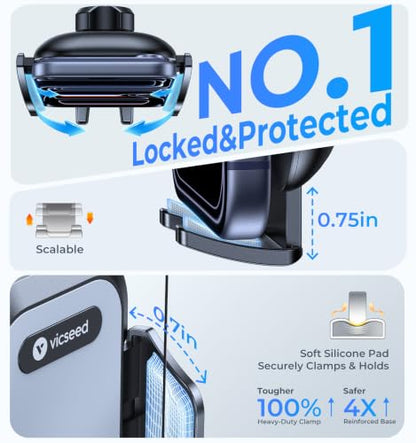 VICSEED 2026 Upgraded [86LBS Ultra-Powerful Suction] Car Phone Holder Mount - color: Black
