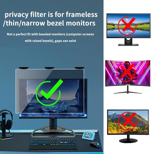 2 Pack Magnetic Hanging Computer Privacy Screen 32'' for 16:9 Aspect Ratio - color: 2 Pack Magnetic Hanging 32 Inch for 16:9