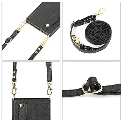 CCSmall for Samsung Galaxy S23 Crossbody Case w Card Holder KB Black - color: Black, size: Galaxy S23