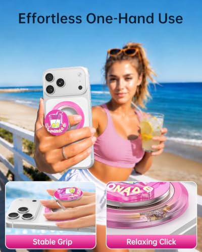 SYNCWIRE Magnetic Phone Ring Holder, for MagSafe Phone Grip Stand Kickstand - color: Mood-Blush Pink