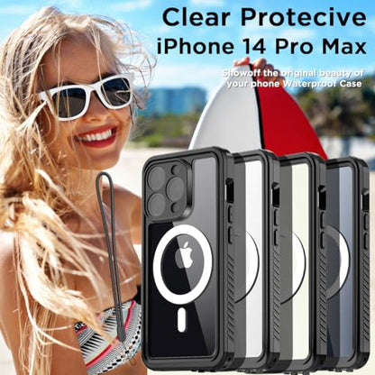 AICase iPhone 14 Pro Max Case Waterproof with MagSafe Clear Snowproof,Dustproof and Shockproof,IP68 Certified Full Body 360 Protection Fully Sealed Underwater Cover for iPhone 14 Pro Max 6.7" - color: iphone 14 Pro Max Waterproof Case