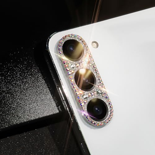 Bling Diamond Camera Lens Protector Compatible with Samsung Galaxy S22 ＆ Galaxy S22 Plus, Metal Glitter Gem Camera Cover，9H Tempered Glass lens full Screen Protector with 3D Rhinestone - size: Samsung Galaxy S22 ＆ Galaxy S22 Plus