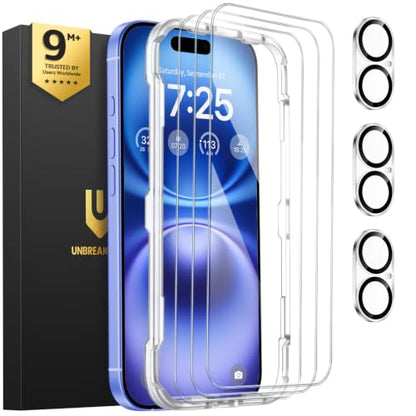 UNBREAKcable iPhone 16 Screen Protector & Camera Lens Protector - size: iPhone 16