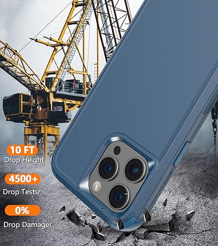 Diverbox for iPhone 15 Pro Case [Shockproof] [Dropproof] [Tempered Glass Screen Protector ],Heavy Duty Protection Phone Case Cover for Apple iPhone 15 Pro 6.1 inch (Blue) - color: Blue