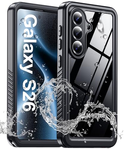 xiwxi for Samsung Galaxy S26 Case Waterproof,[IPX8 Underwater Case][Full Body Shockproof & Military Dropproof] Built-in Screen & Camera Lens Protector for Galaxy S26 6.3"-Black - size: For Samsung S26-6.3"