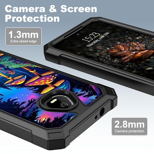 for Schok Volt Sv67q Sv67332 Case with Screen Protector, Military Grade Drop Protection, Dual Layer Hybrid Shockproof Protection TPU Phone Case for Schok Volt Sv67q, Mushrooms Girl - color: Mushrooms Girl