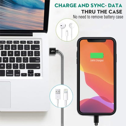 Battery Case for iPhone 11 Pro Max, 10000mAh Ultra Thin Portable Protective Smart Charging Case Compatible with iPhone 11 Pro Max (6.5 inch) Rechargeable Extended Battery Charger (Black) - size: iPhone 11 Pro Max