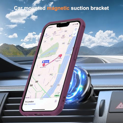SKYLMW Compatible with iPhone 16e/17e Case with Stand,Wine Red | iPhone 16e Case iPhone 17e Case 6.1",Magnetic Ring Stand,Compatible with MagSafe,Military-Grade Protection,Great Grip Feeling - color: Wine Red, size: Iphone 16e & Iphone 17e